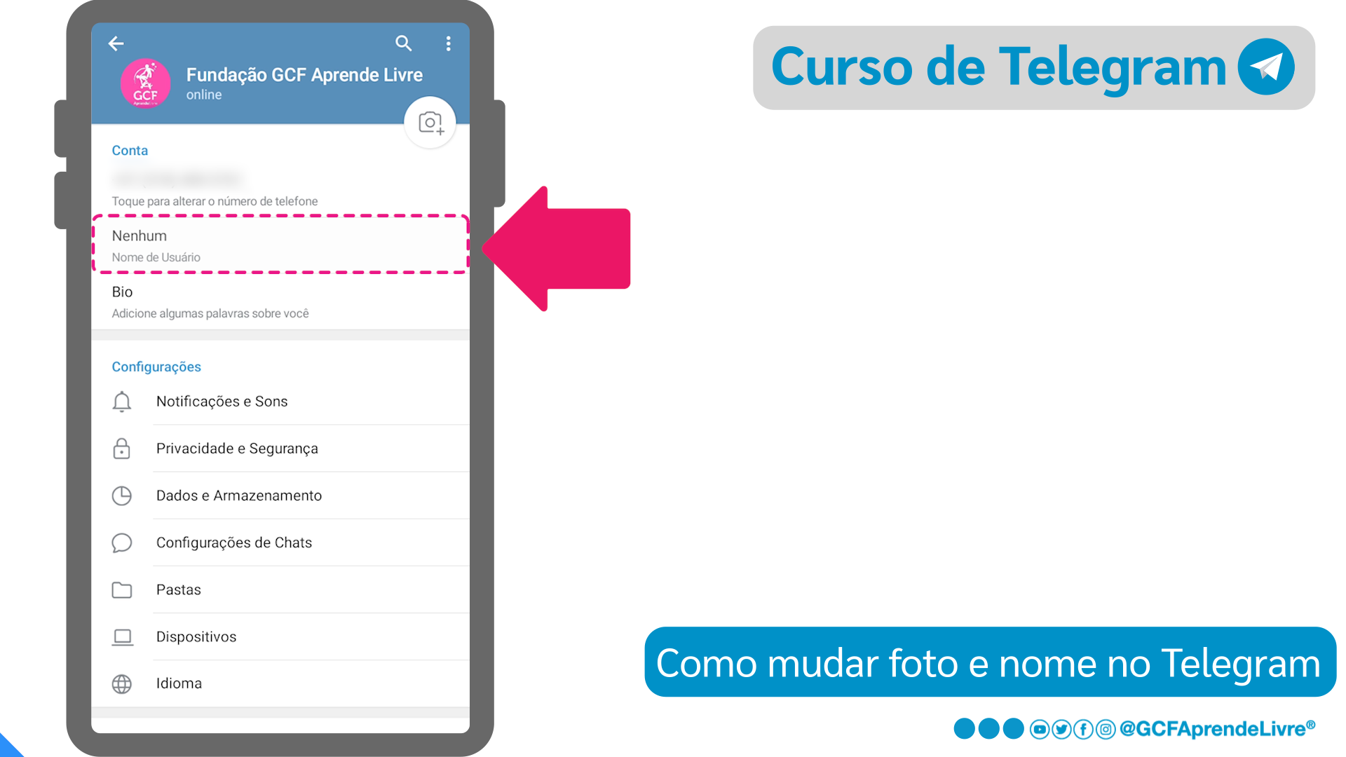 Como mudar nome e foto de perfil do Telegram: passo 7